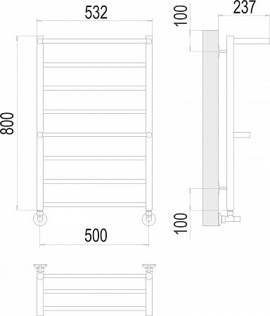 Анкона П8 500х800 Полотенцесушитель  TERMINUS Симферополь - фото 3