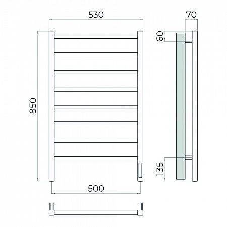 Ватикан П8 500х850 Электро (quick touch) Полотенцесушитель TERMINUS Сатин Симферополь - фото 4 Ватикан П8 500х850 Электро (quick touch) Полотенцесушитель TERMINUS Сатин Симферополь - фото 4