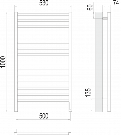 Ватикан П12 500х1000 электро Полотенцесушитель TERMINUS Симферополь - фото 3