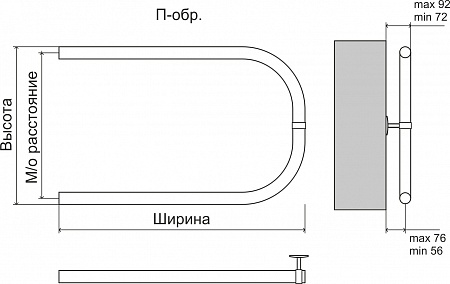 Эконом П-обр AISI 32х2 500х500 Полотенцесушитель  TERMINUS Симферополь - фото 3