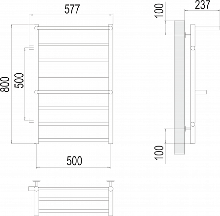 Аврора с 2-мя/п П8 500х800 бп500 слева Полотенцесушитель TERMINUS Симферополь - фото 3 Аврора с 2-мя/п П8 500х800 бп500 слева Полотенцесушитель TERMINUS Симферополь - фото 3