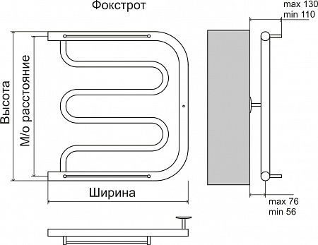 Фокстрот AISI 32х2 500х400 Полотенцесушитель  TERMINUS Симферополь - фото 4