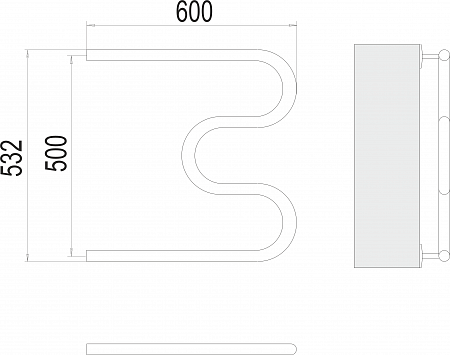 М-обр AISI 32х2 500х600 Полотенцесушитель  TERMINUS Симферополь - фото 3