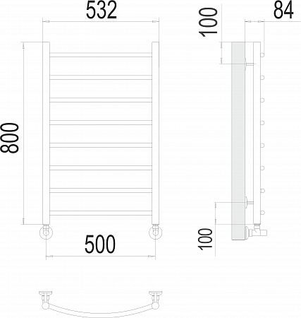 Классик П8 500х800 Полотенцесушитель  TERMINUS Симферополь - фото 3