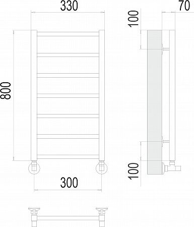 Контур П7 300х800 Полотенцесушитель  TERMINUS Симферополь - фото 3