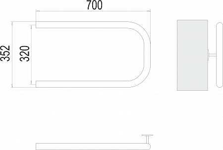 П-обр AISI 32х2 320х700 Полотенцесушитель  TERMINUS Симферополь - фото 3