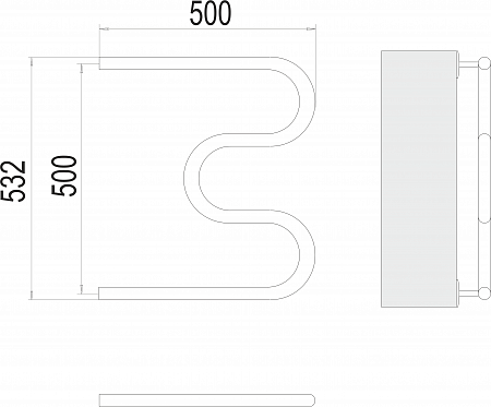 М-обр AISI 32х2 500х500 Полотенцесушитель  TERMINUS Симферополь - фото 3