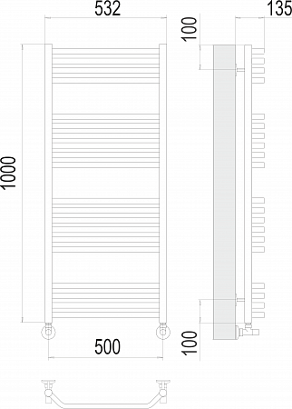 Виктория П20 500х1000 Полотенцесушитель  TERMINUS Симферополь - фото 3