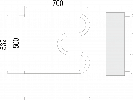 М-обр AISI 32х2 500х700 Полотенцесушитель  TERMINUS Симферополь - фото 3