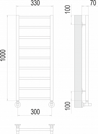 Контур П9 300х1000 Полотенцесушитель  TERMINUS Симферополь - фото 3