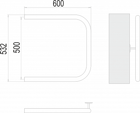 П-обр AISI 32х2 500х600 Полотенцесушитель  TERMINUS Симферополь - фото 3