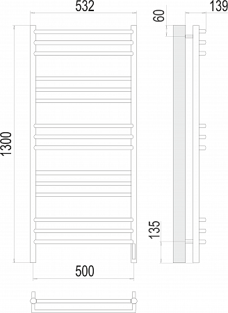 Прато П15 500х1300 электро (sensor quick touch) Полотенцесушитель  TERMINUS Симферополь - фото 3