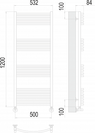 Классик П22 500х1200 Полотенцесушитель  TERMINUS Симферополь - фото 3