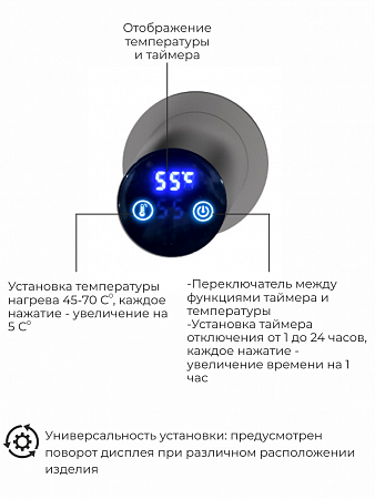 Рондо П2 350х760 электро Полотенцесушитель TERMINUS Оружейная сталь Симферополь - фото 5 Рондо П2 350х760 электро Полотенцесушитель TERMINUS Оружейная сталь Симферополь - фото 5