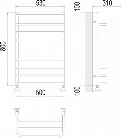 Арктур П8 500х800 Полотенцесушитель  TERMINUS Симферополь - фото 3