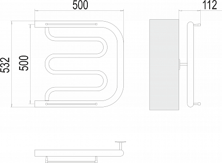 Фокстрот БШ 500х500 Полотенцесушитель  TERMINUS Симферополь - фото 3